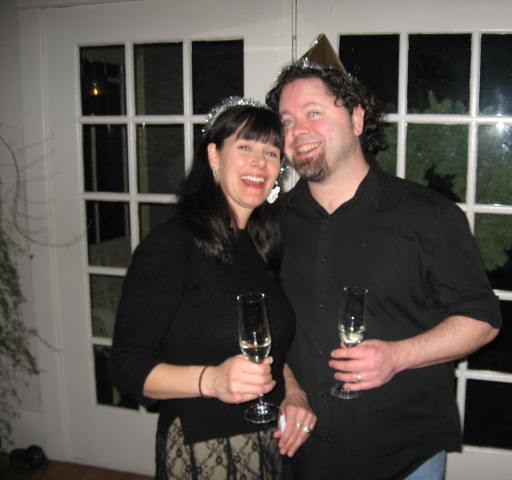 A Handsome couple toasting the new year.