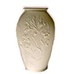 Lenox vase. Ivory with raised flower detail