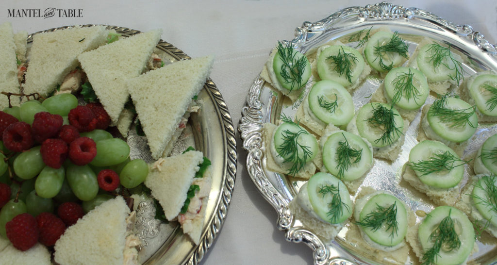 Tea sandwiches (cucumber & chicken salad)