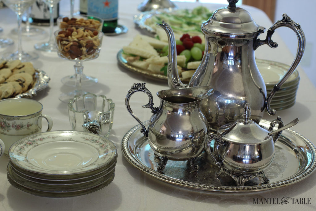 Tea table - silver serving tray