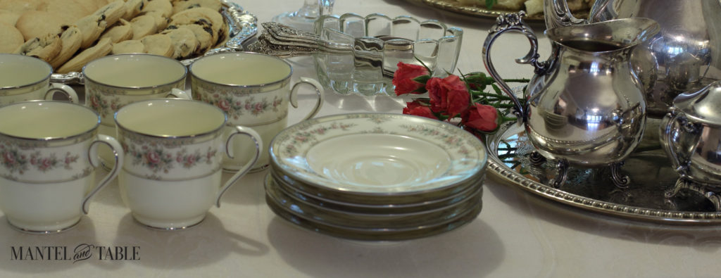 Teacups & saucers closeup