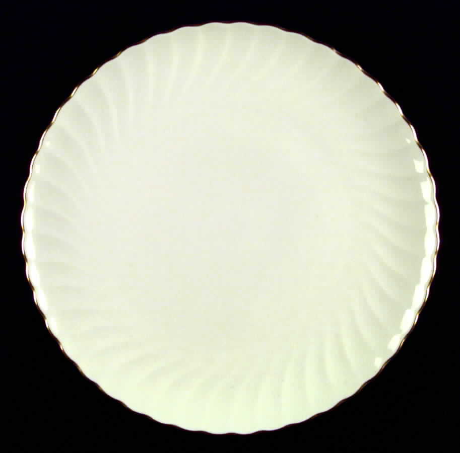 White Dinner Plate with gold rim