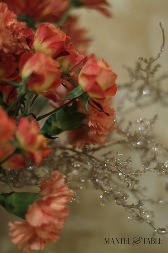 peach flowers & sparkle branch