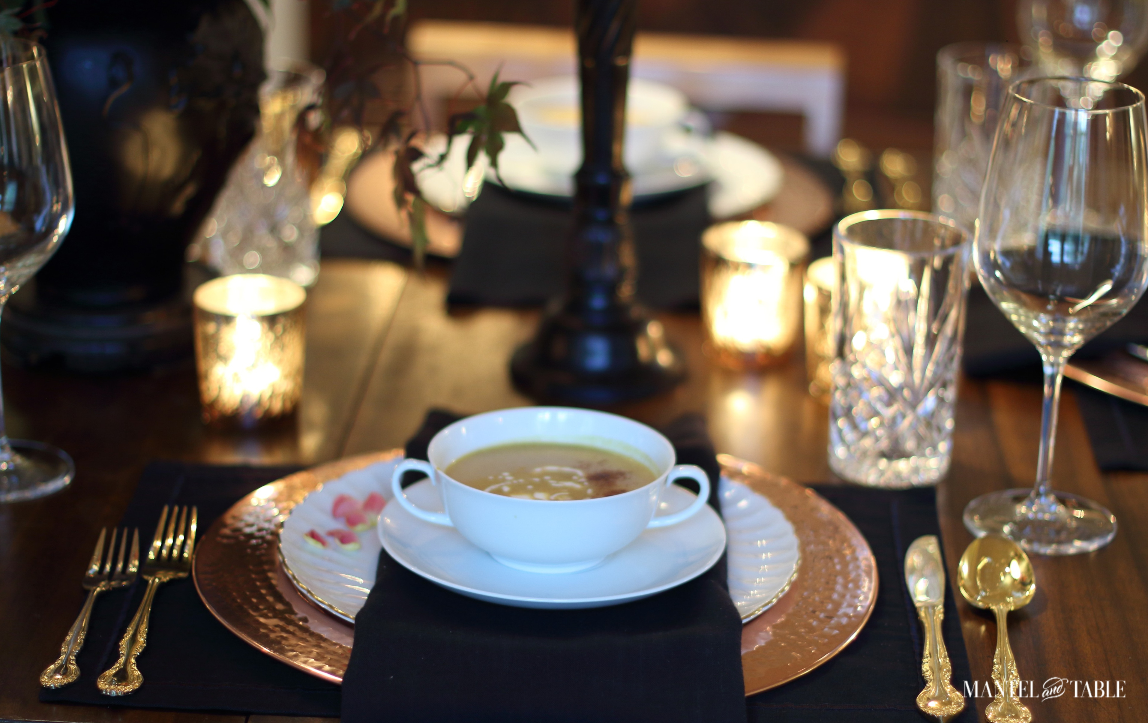 Black placemats & napkins