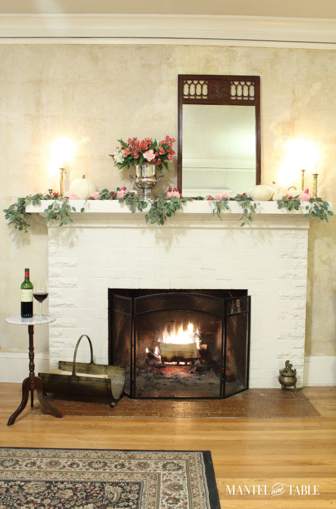 Pink Fall Mantel