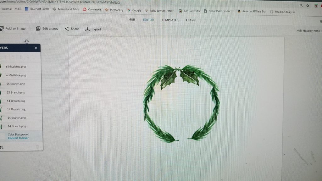 Here's a quick How-To for a beautiful holiday wreath graphic using PicMonkey and some lovely watercolor clip art. Perfect for greeting cards, etc!