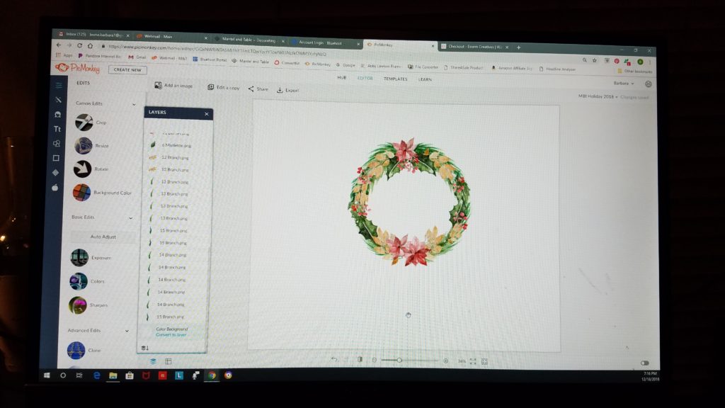 Here's a quick How-To for a beautiful holiday wreath graphic using PicMonkey and some lovely watercolor clip art. Perfect for greeting cards, etc!
