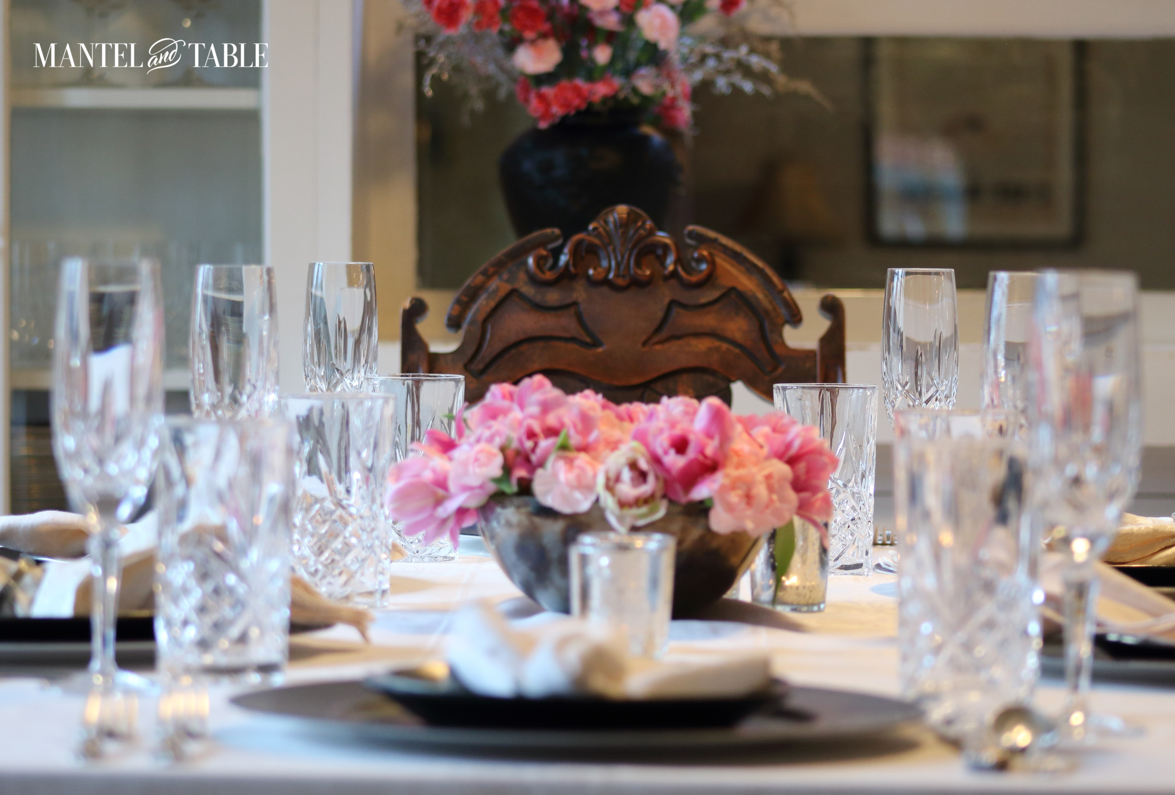 Feminine Industrial style is a thing! Here's some inspiration for adding Industrial chic to a beautiful feminine tablescape!