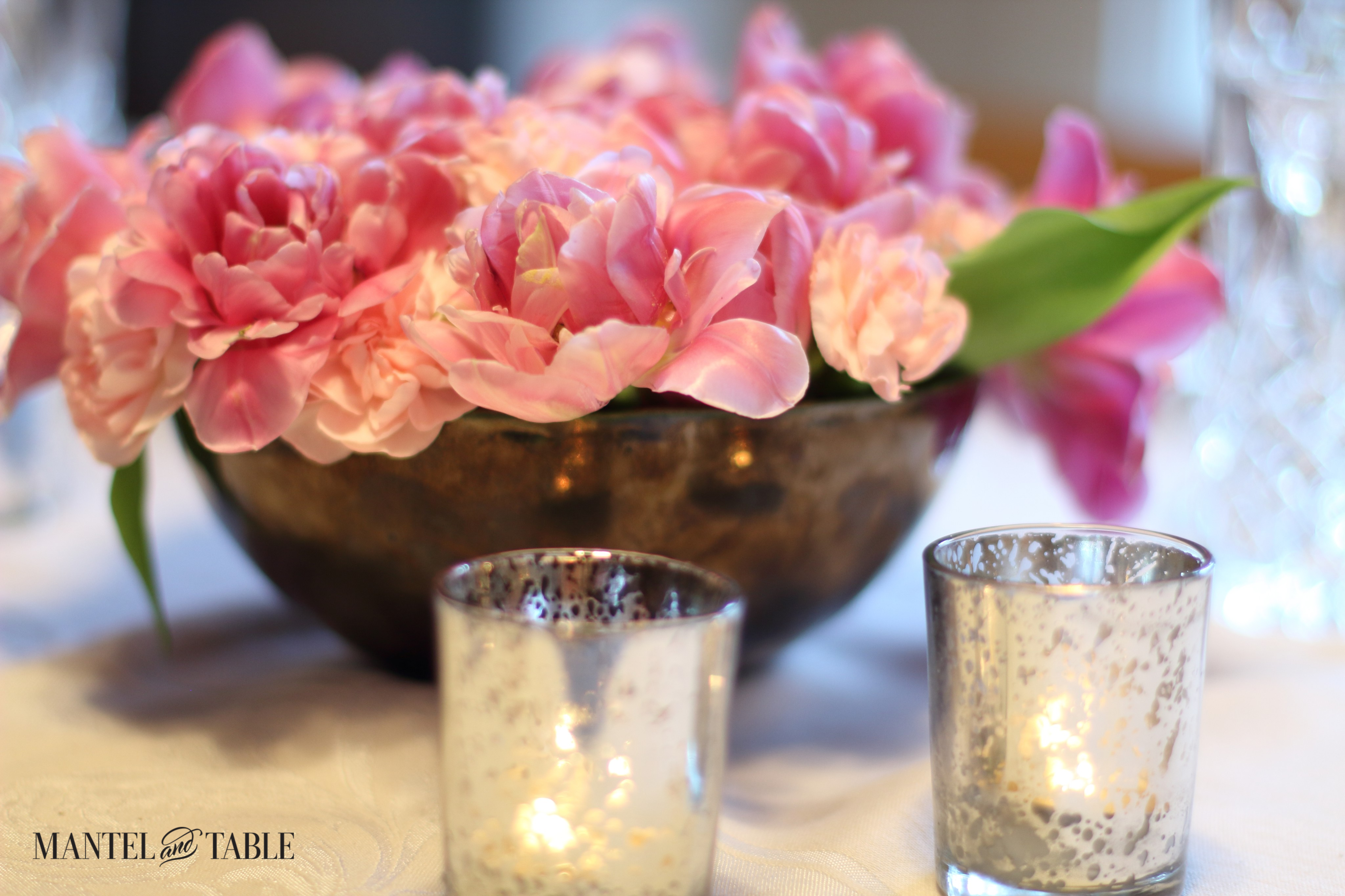 Feminine Industrial style is a thing! Here's some inspiration for adding Industrial chic to a beautiful feminine tablescape!