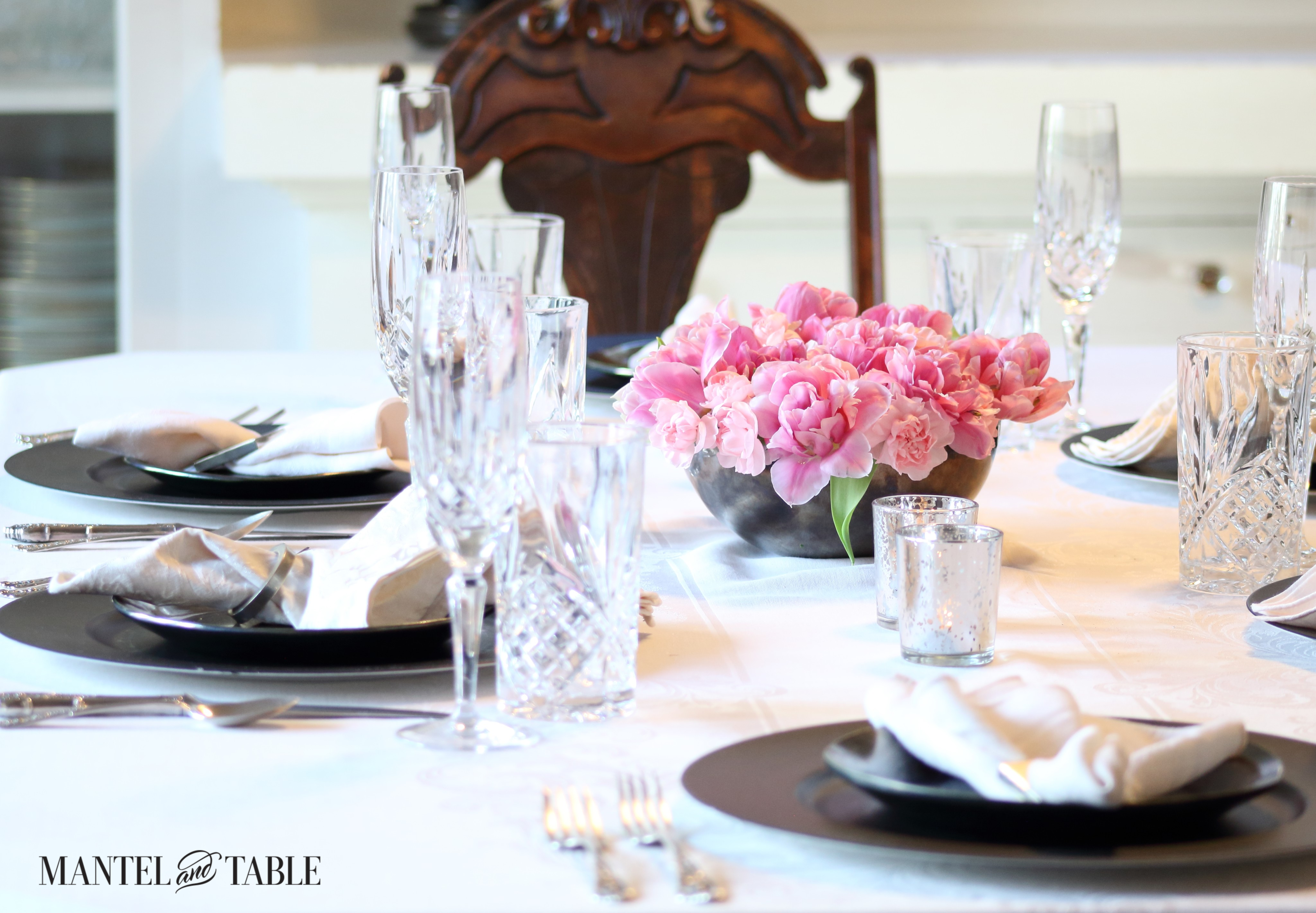 Feminine Industrial style is a thing! Here's some inspiration for adding Industrial chic to a beautiful feminine tablescape!