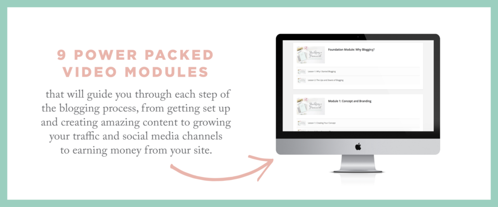 If you're thinking about starting a blog, or if you're stuck at the beginning like I was, here's a blog course for you that will totally help!