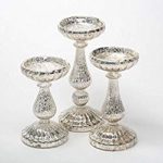 Mercury Glass Pillar Candlesticks