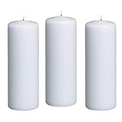 Set of 3 white pillar candles