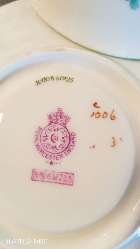 Underside of saucer with manufacturers markings