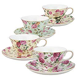 Gracie Rose Chintz Teacups Set of 4