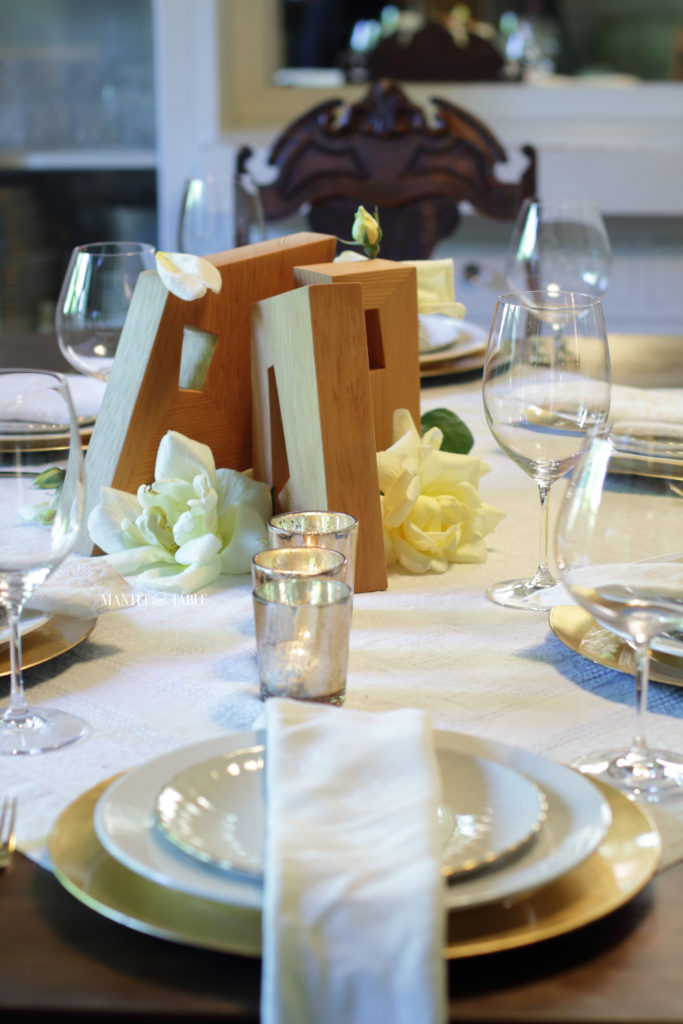 Closeup of table setting - head of table view