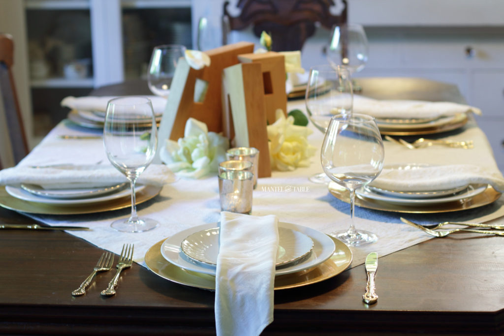 View of table from the head