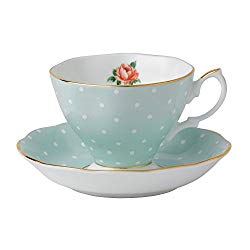 Small photo of teal polka dot teacup