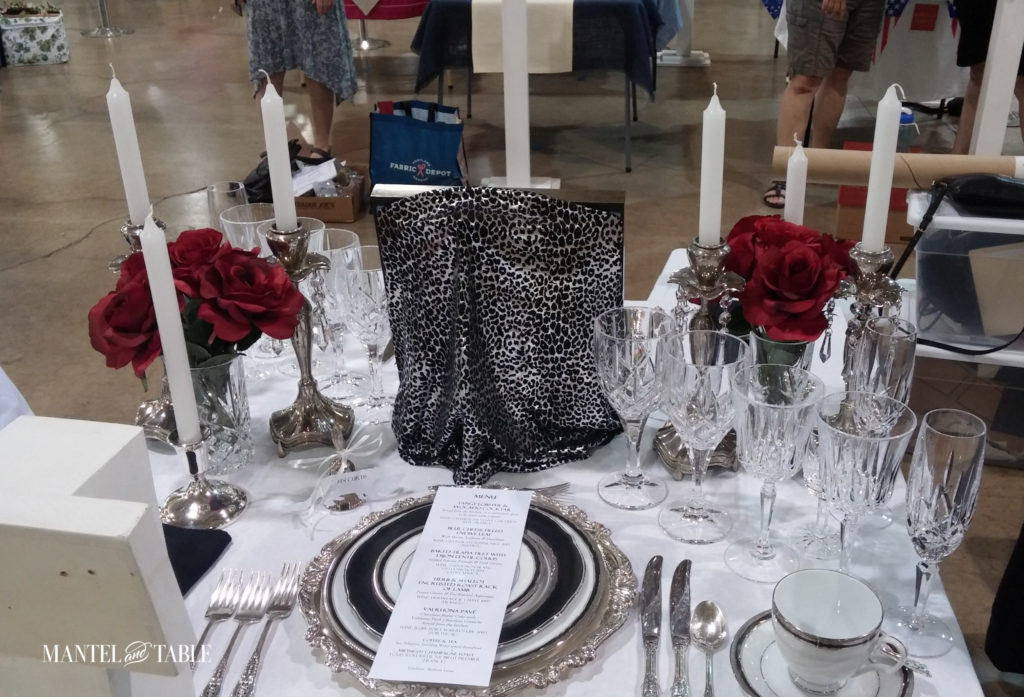 silver leopard print table setting