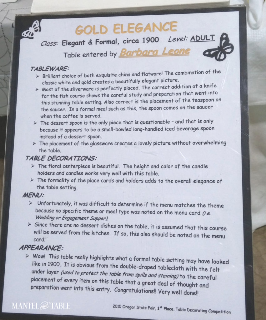Tablescape competition scorecard