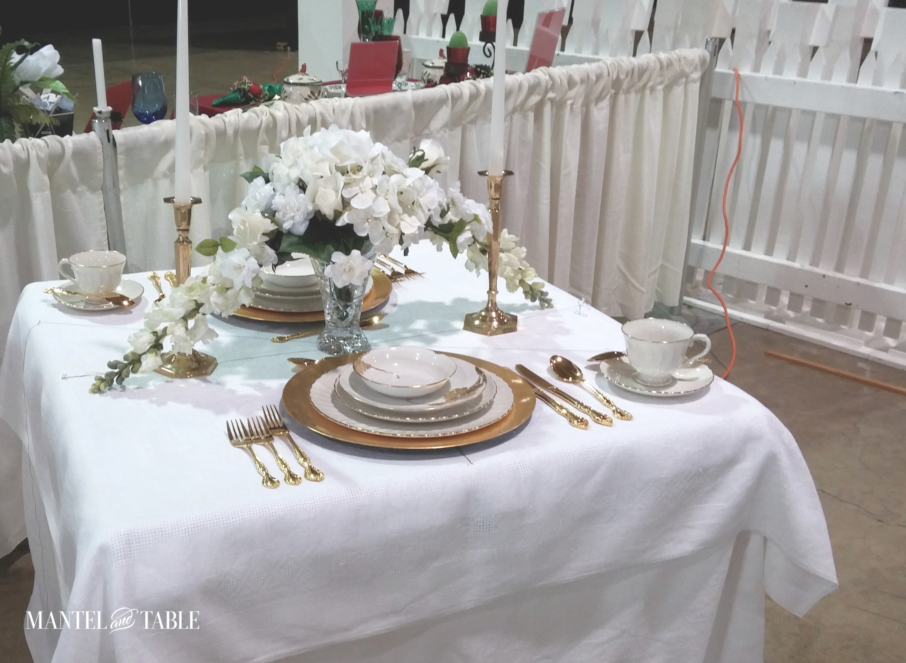 Cup & saucer added to tablescape setup