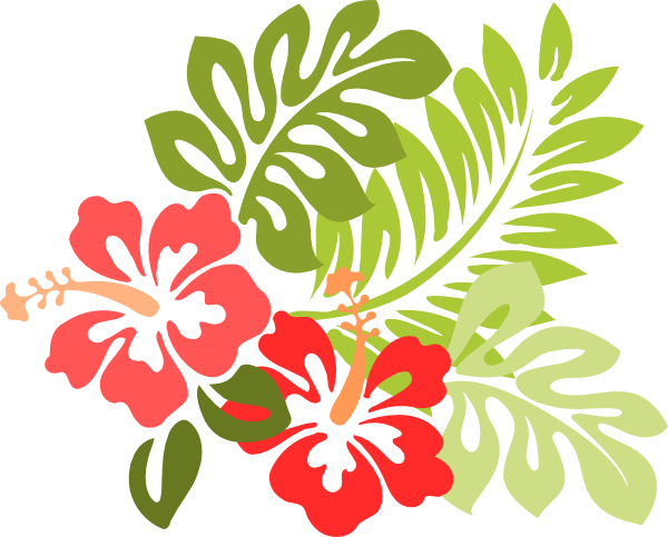 Engagement Dinner Table Setting - Hawaiian floral pattern in green & red