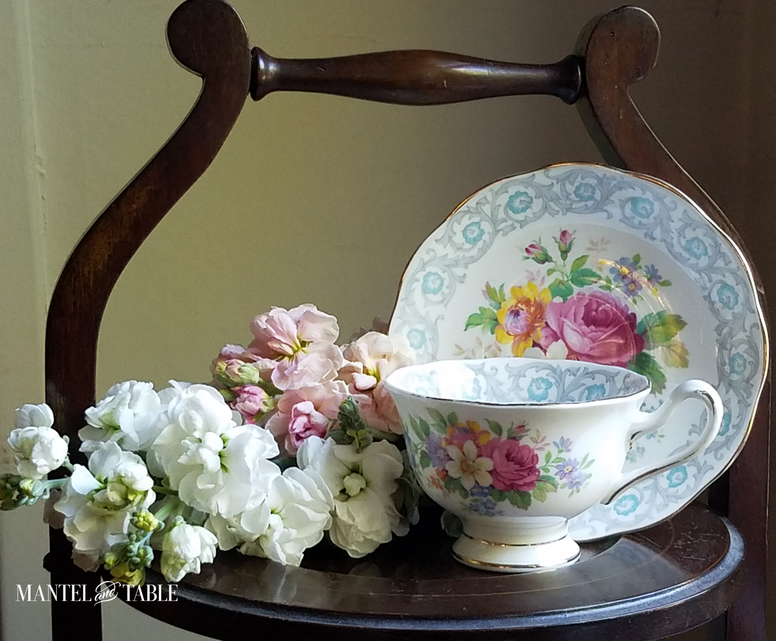 My grandmother's teacup on a wooden stand