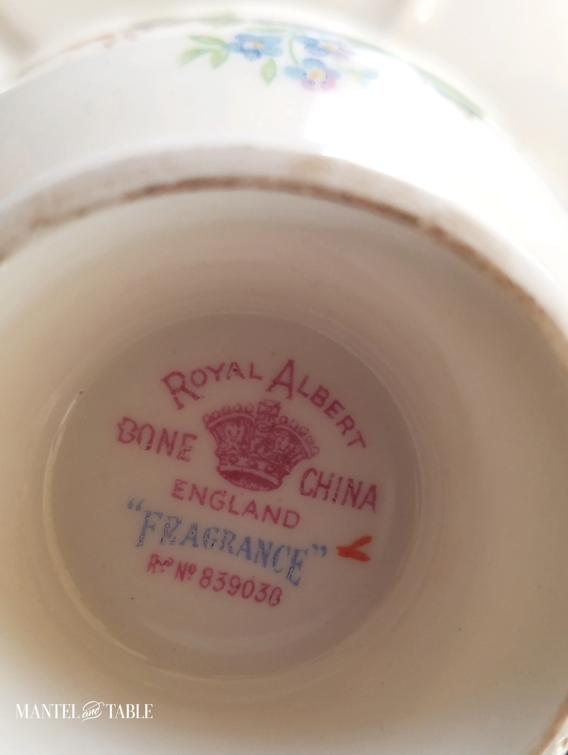 Backstamp on the teacup bottom