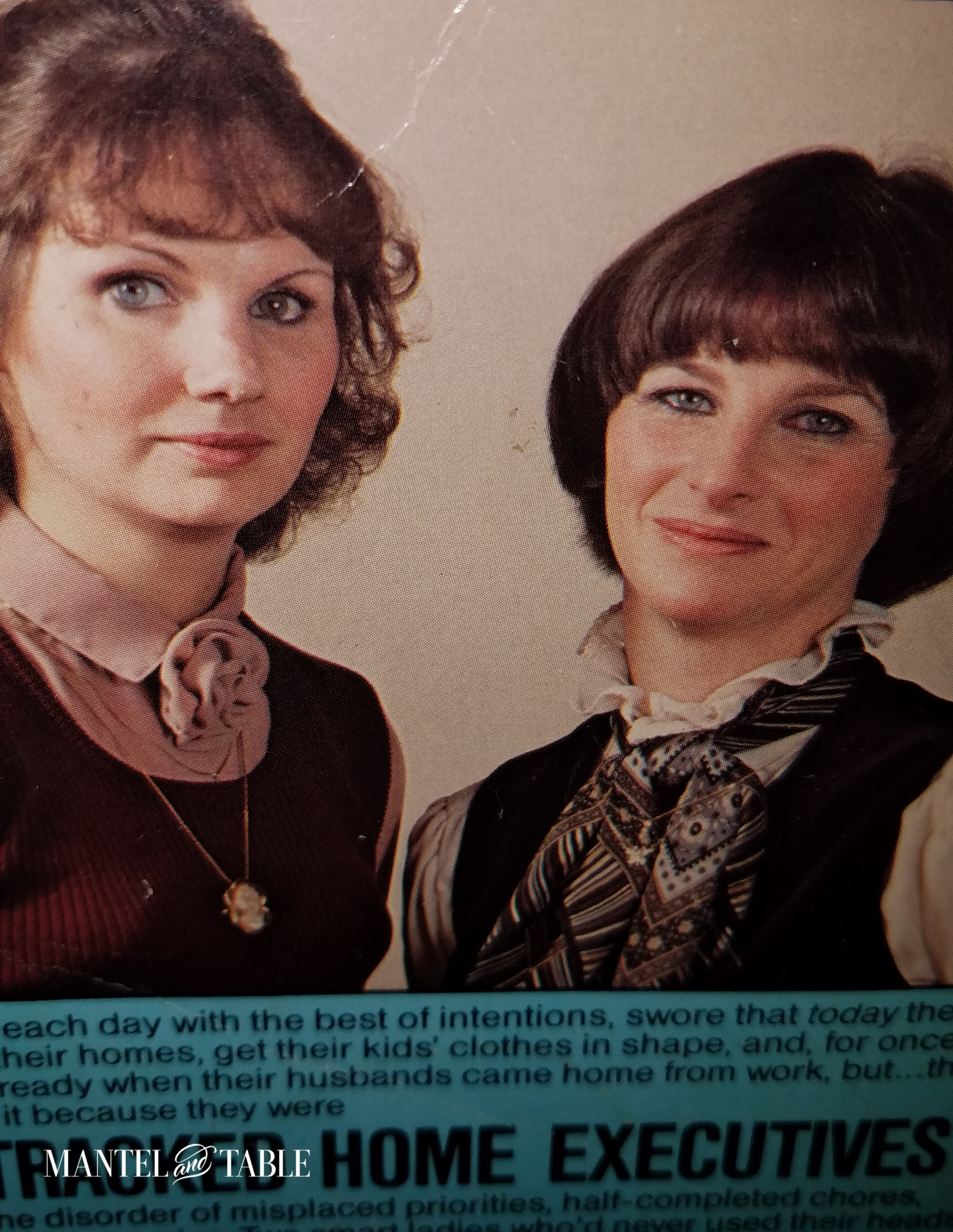 Photo of back cover of book, showing authors in 80s fashion