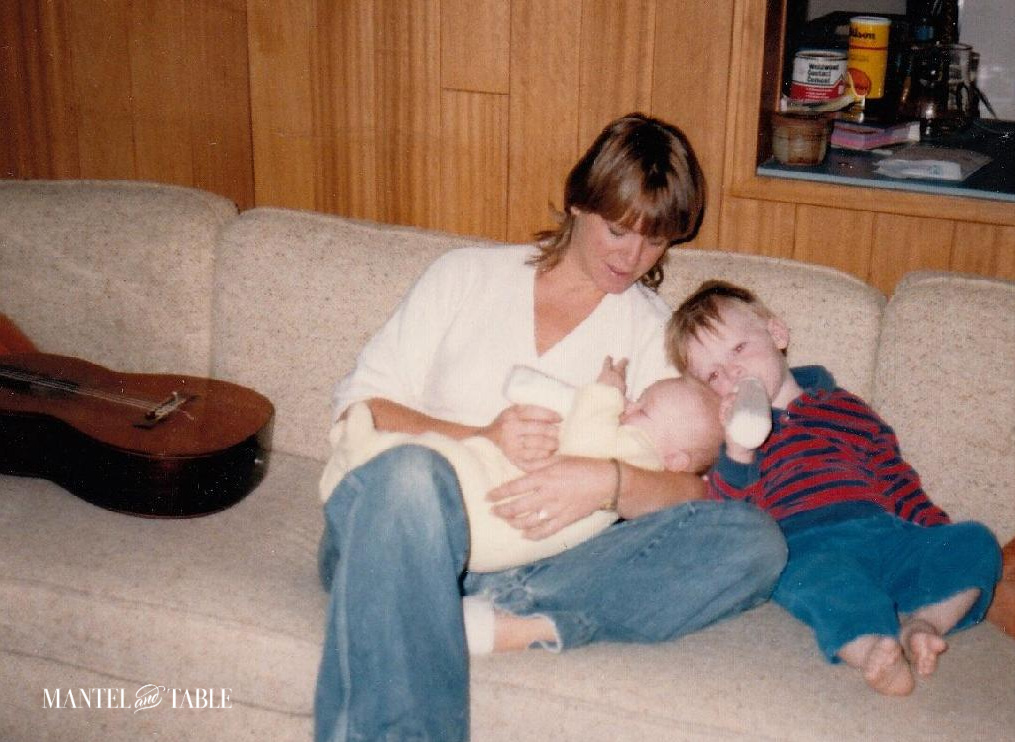 Change your life ~ The boys and me on the couch for bottle time.