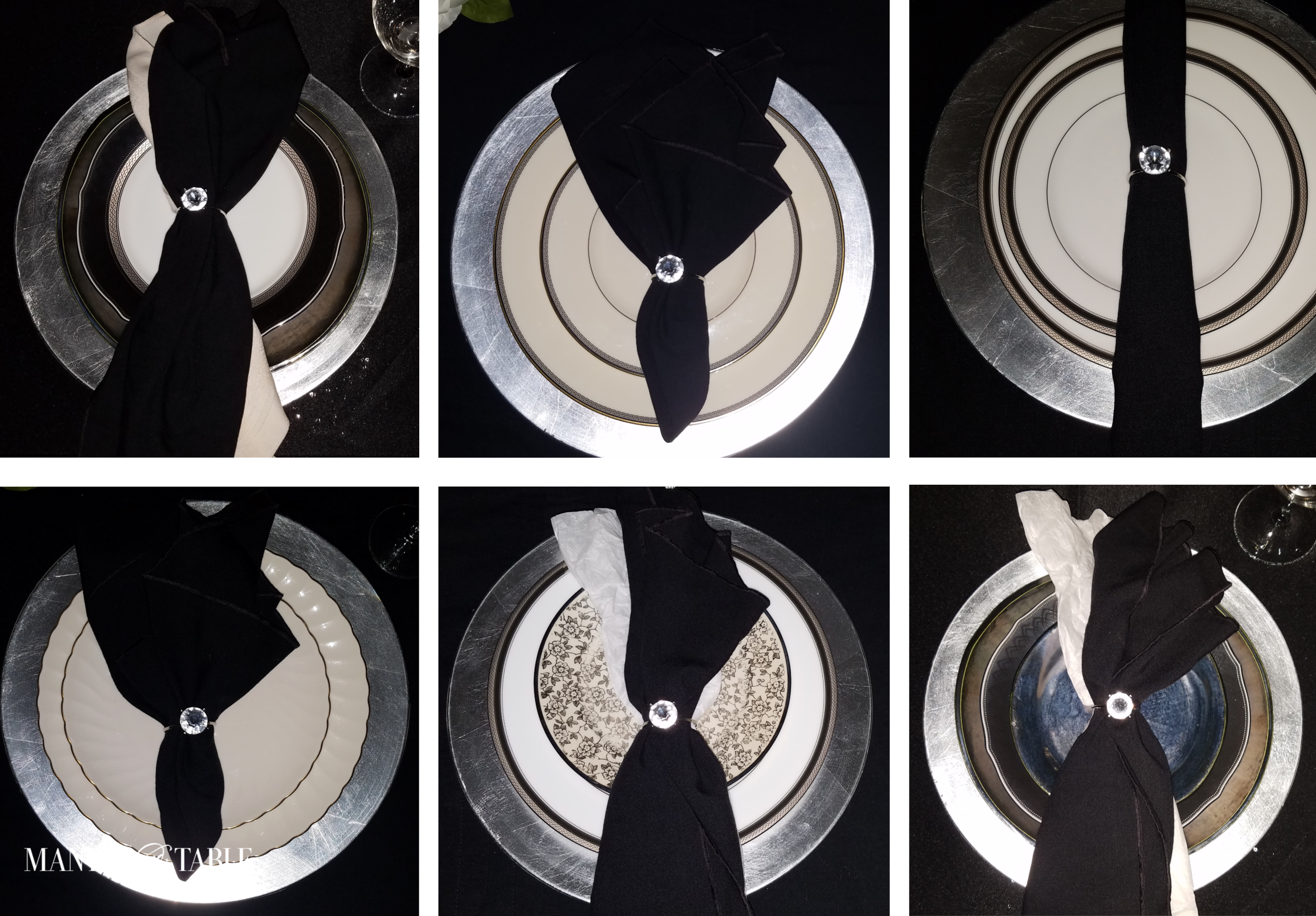 Engagement Dinner Table Setting - different plate & napkin options