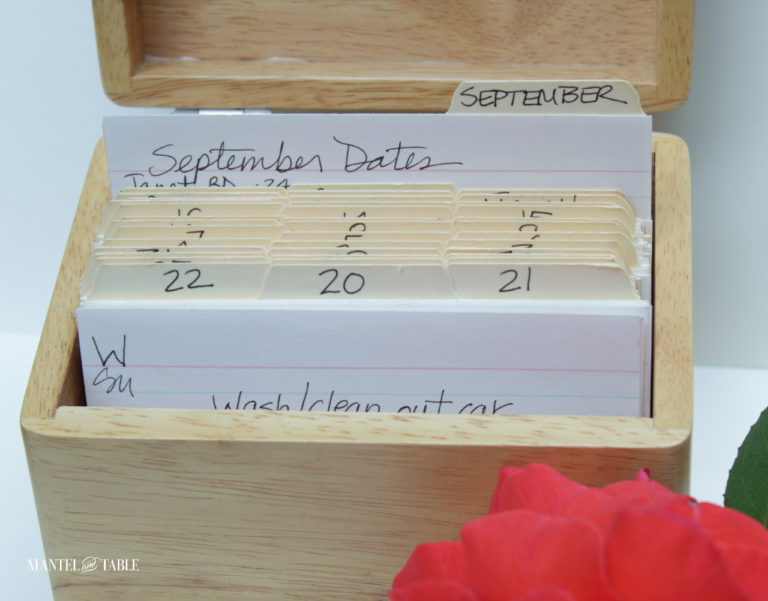 Change your life - Card file showing monthly tasks