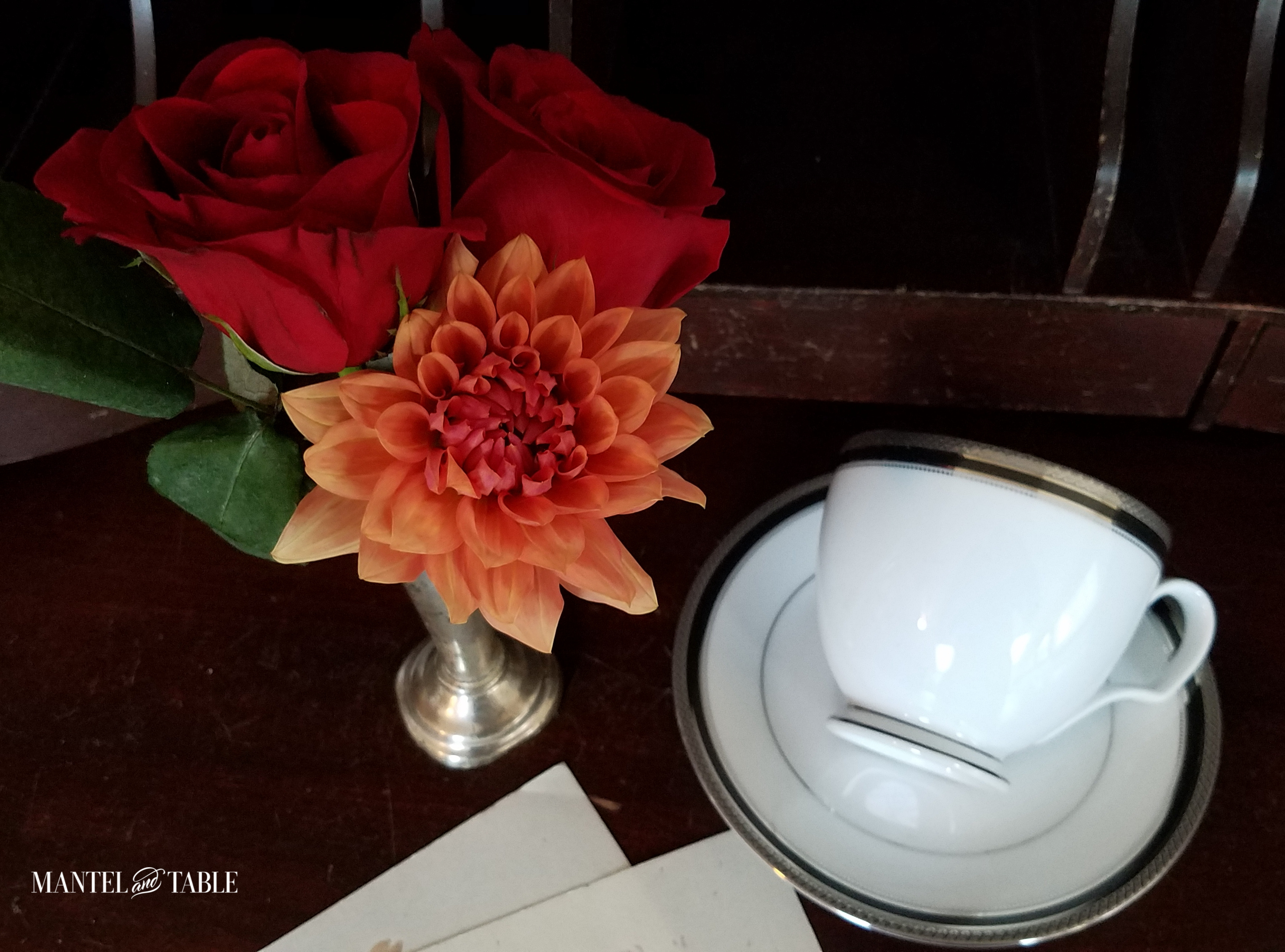 teacup on its side on saucer