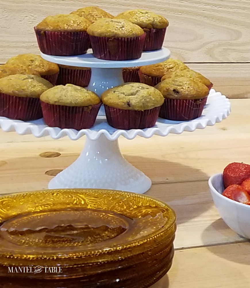 Muffins on a tiered tray