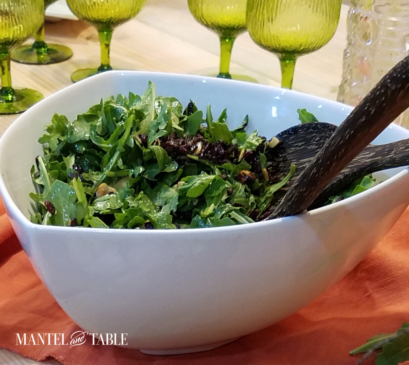Closeup of a delicious green salad