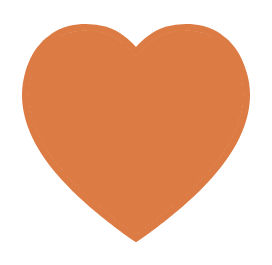 Copper colored heart graphic
