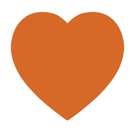 Orange heart graphic