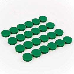 Bullseye Office Magnets (24 Pack) - 1 inch Green Round