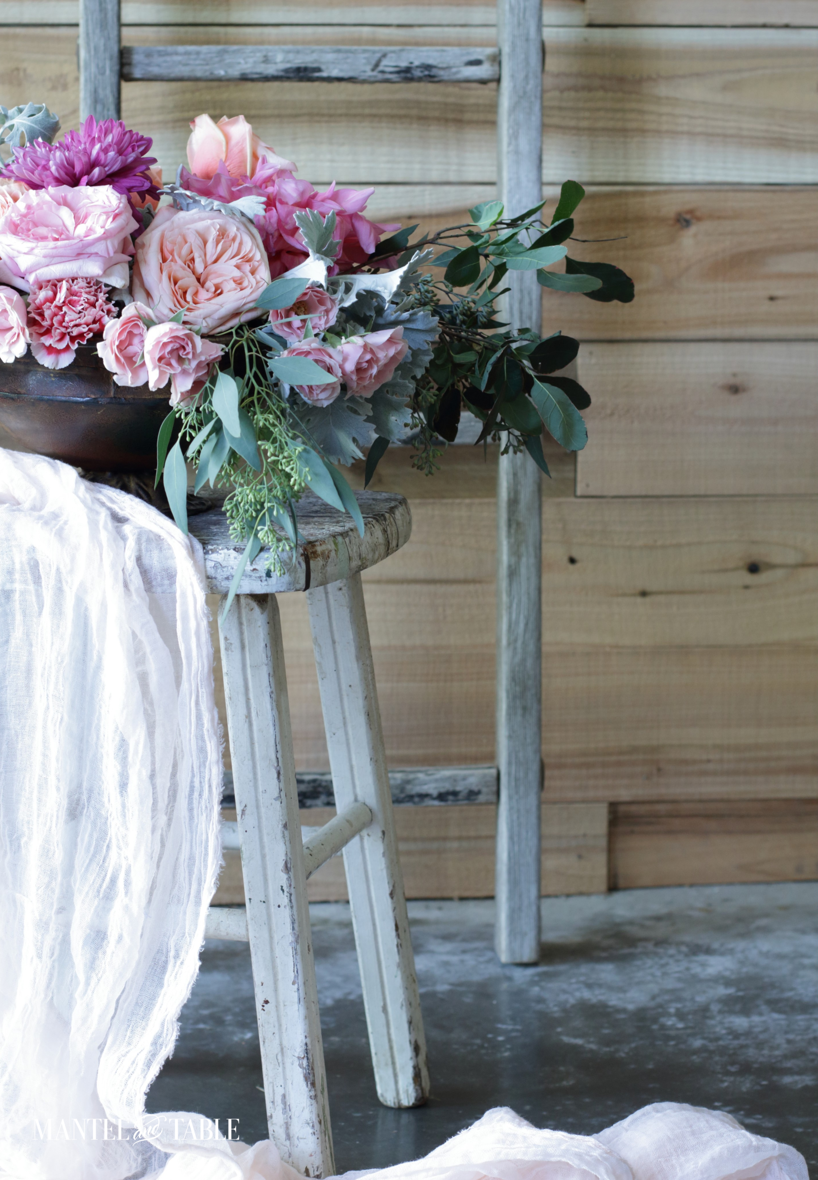 Flowers and ladder