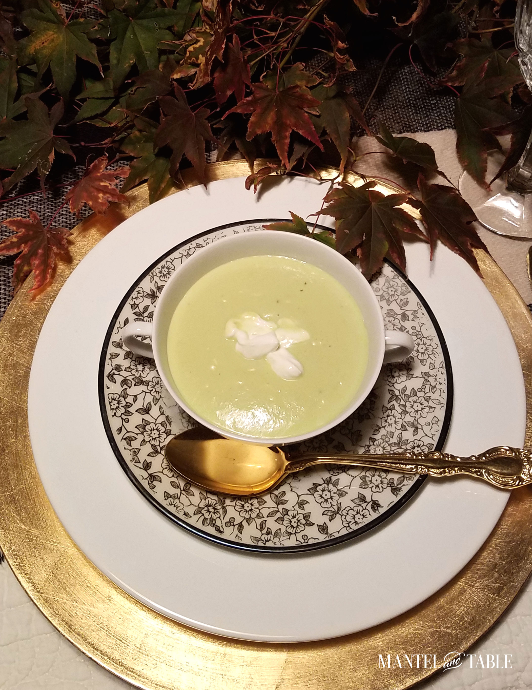 Moody Fall Table view of avocado soup