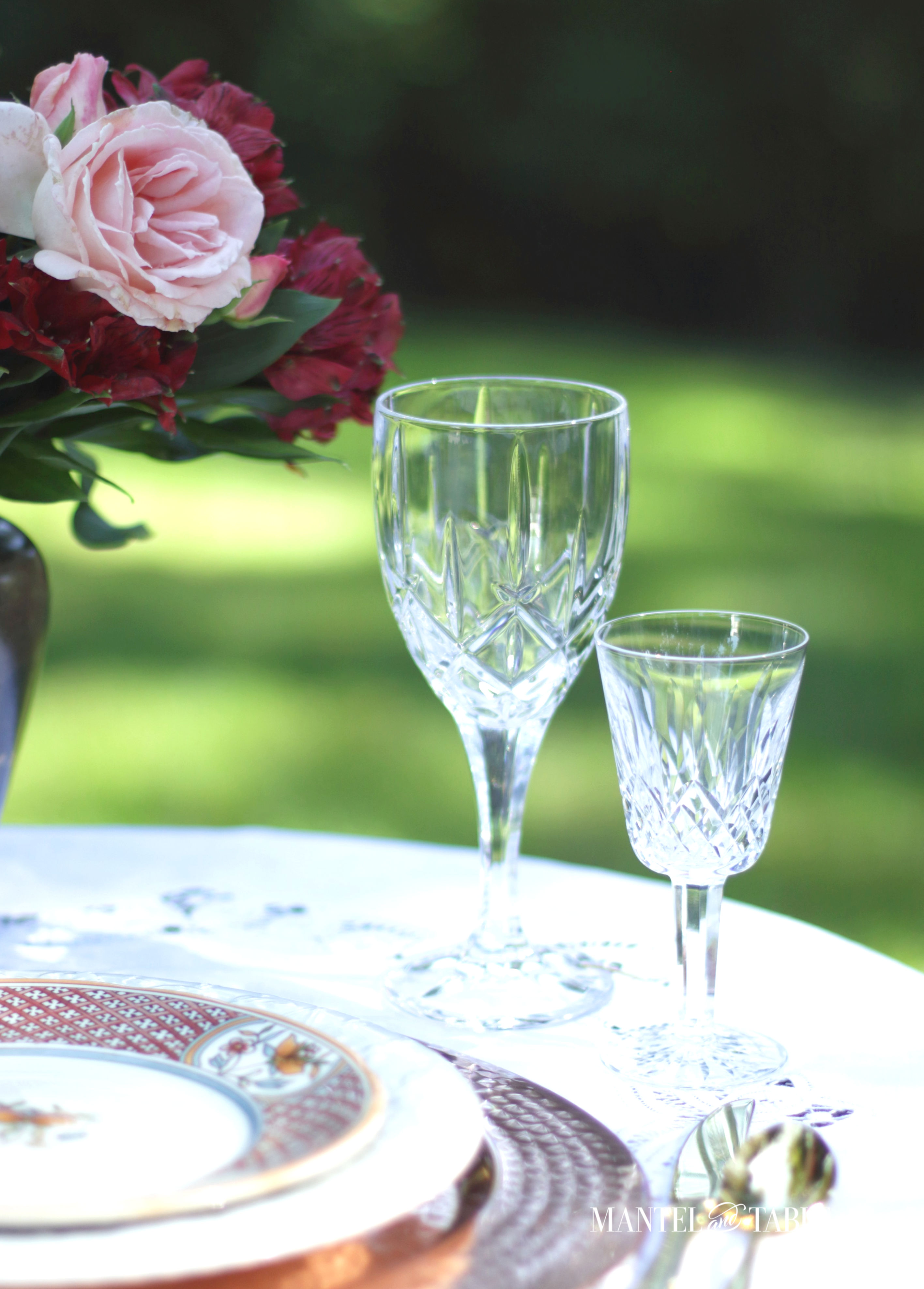 elegant fall picnic glassware