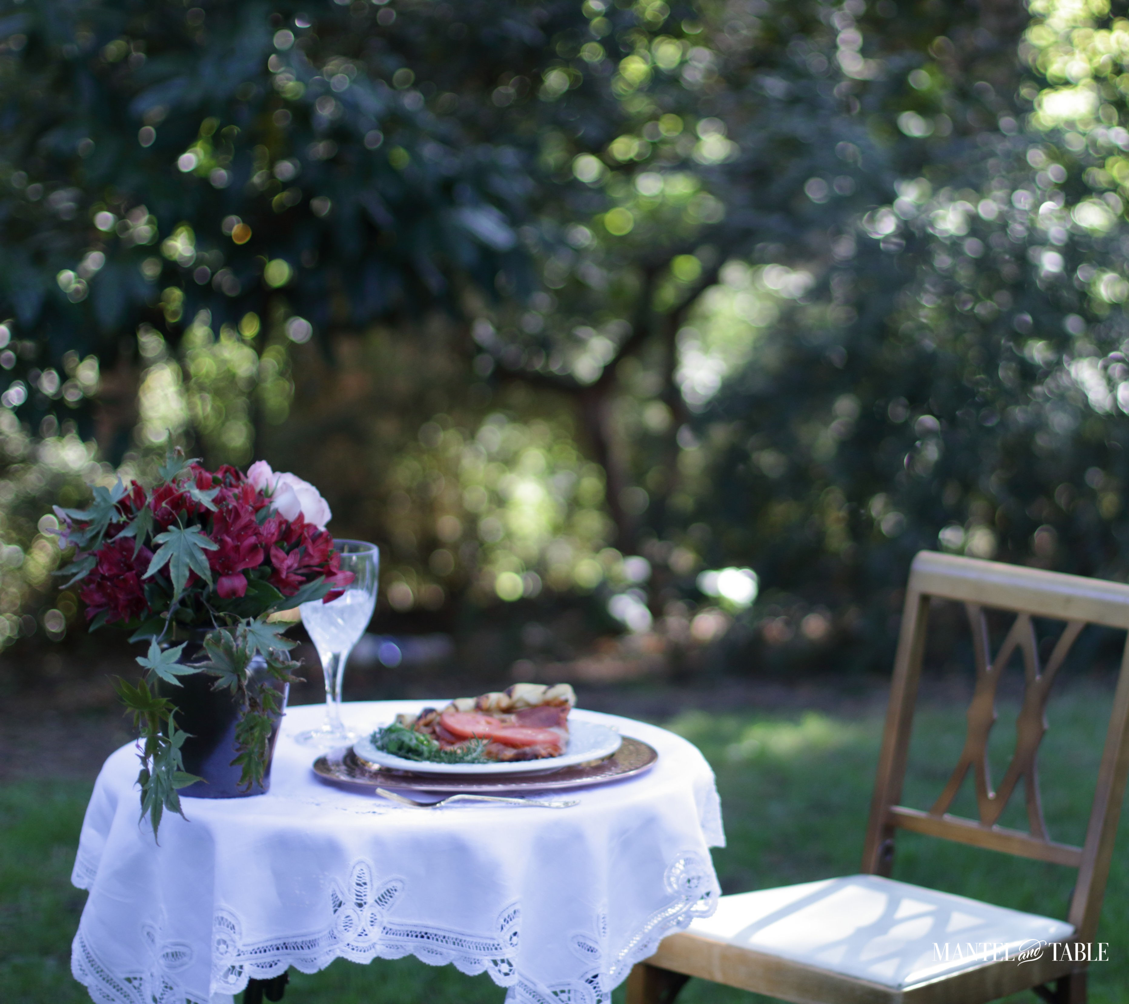 Elegant fall picnic ready to eat