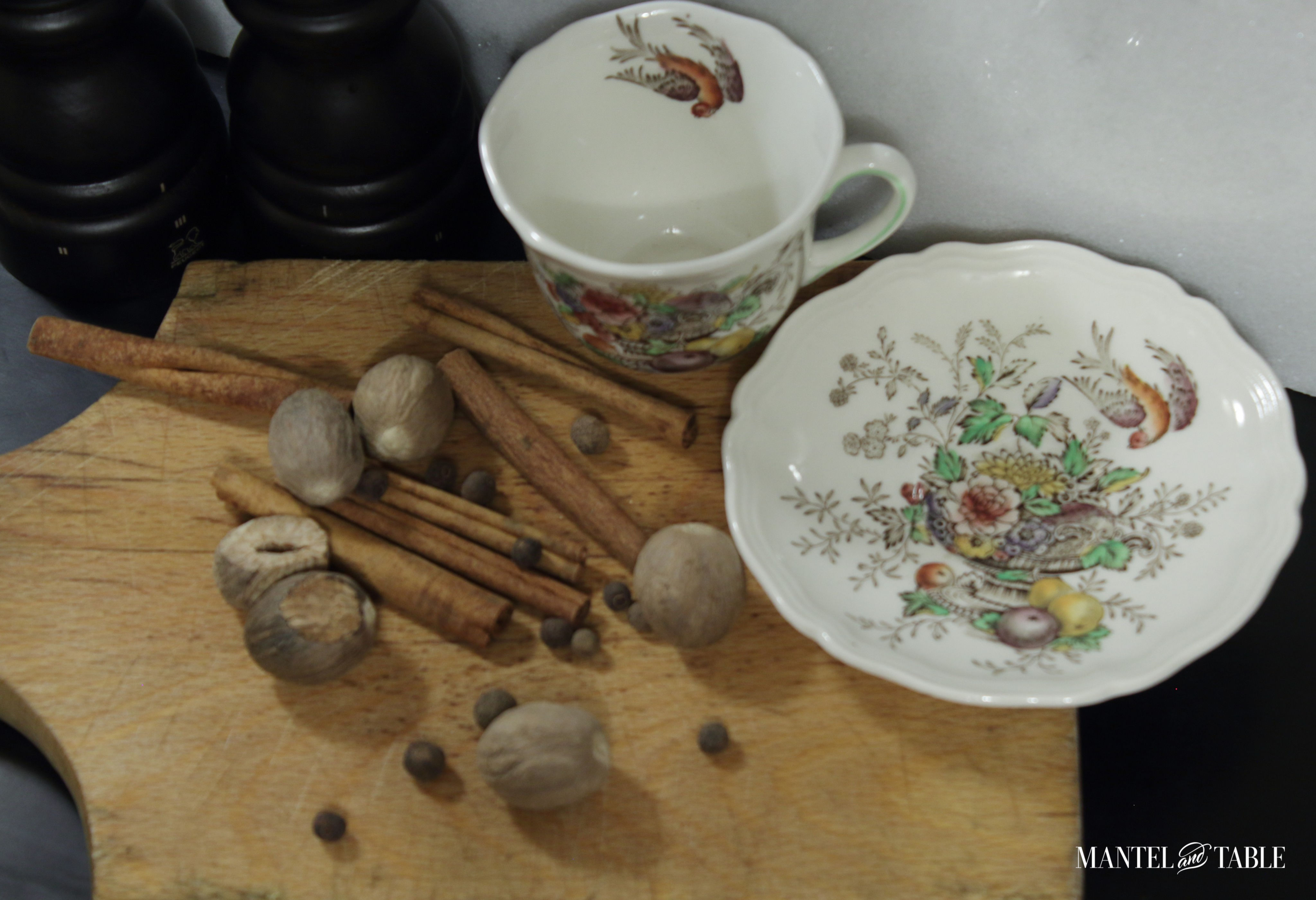 Royal Doulton Teacup & Saucer view from above with spices