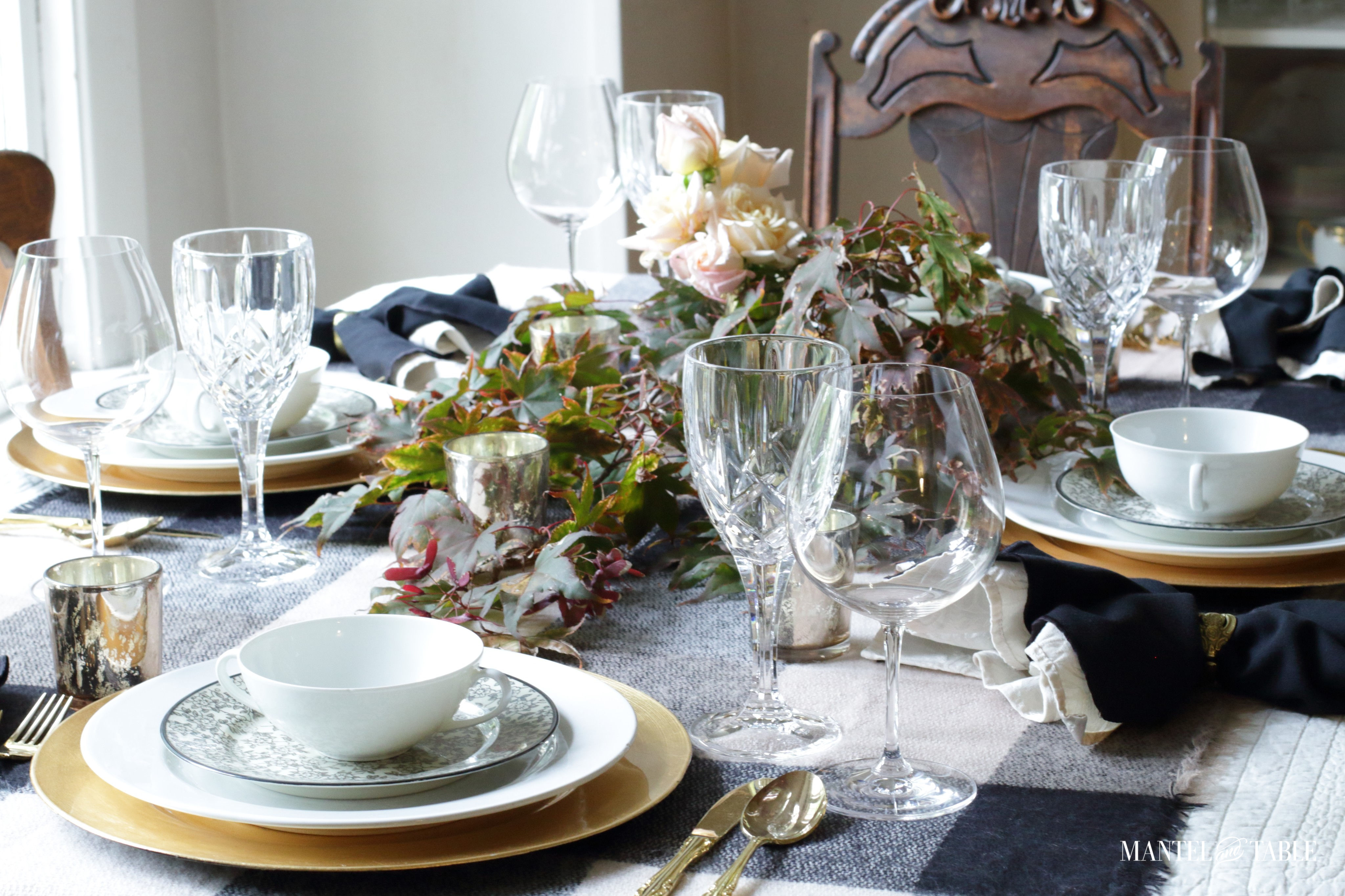 Moody Fall Table view of glassware