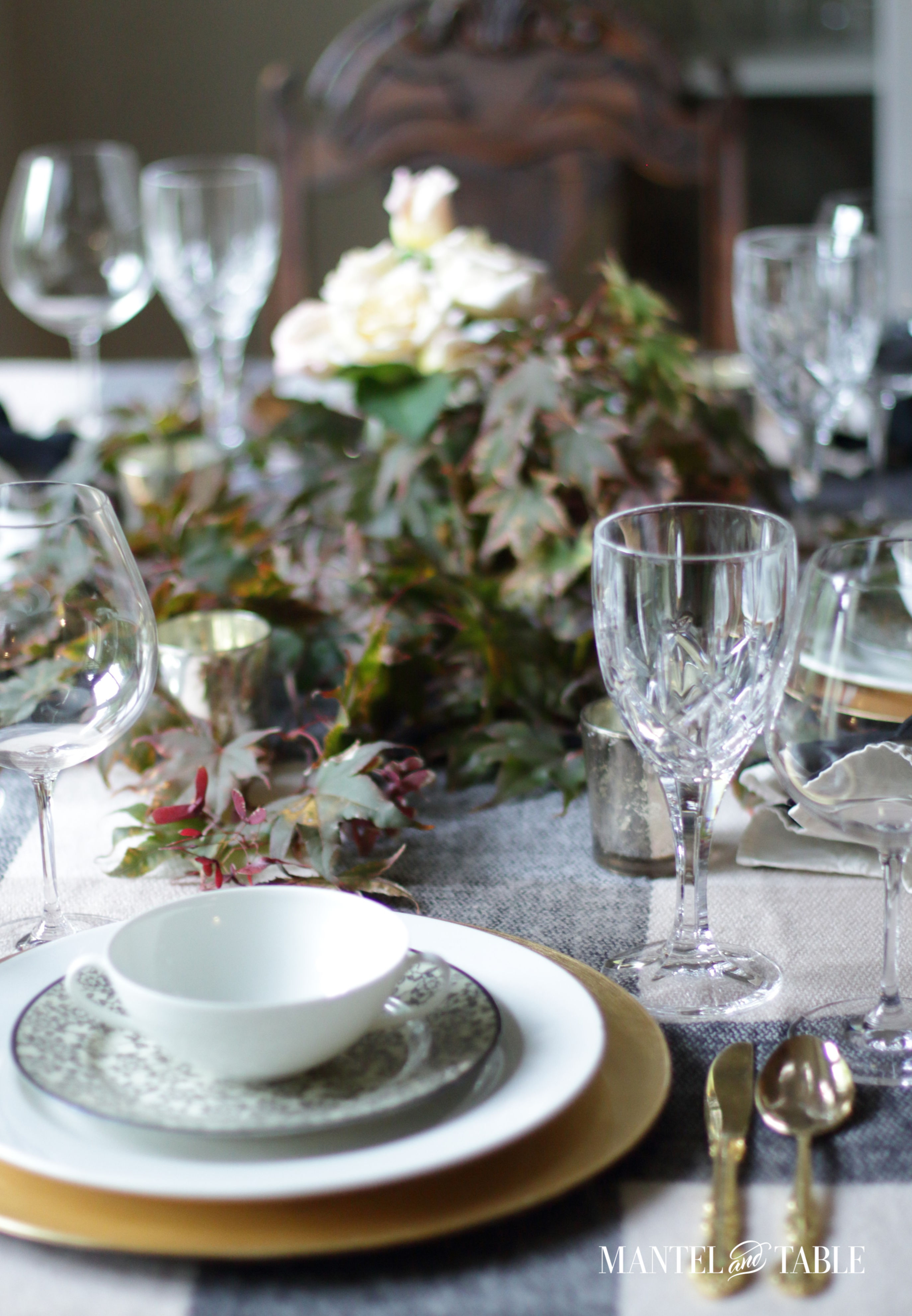 Moody Fall Table view of place setting