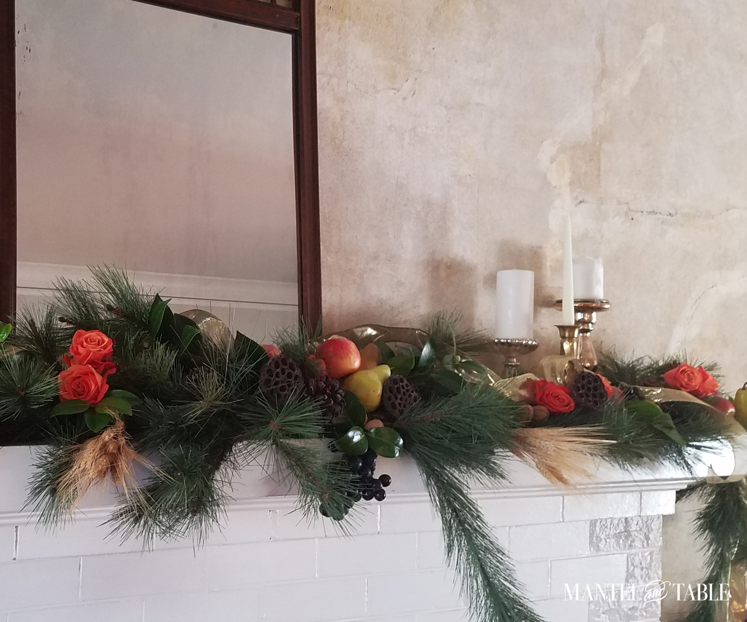 Harvest Mantel close up of candles