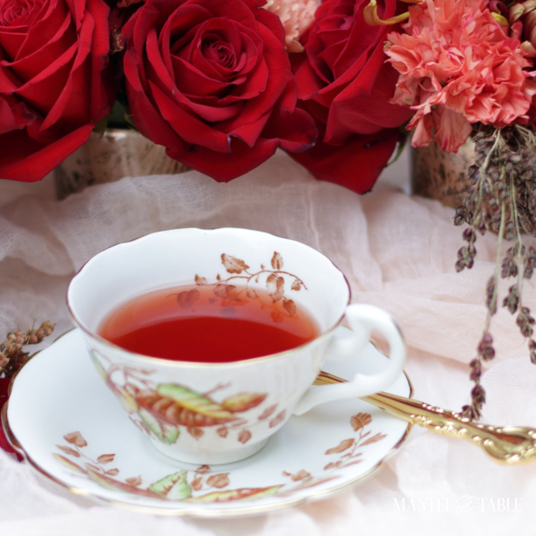 fall leaves teacup closeup