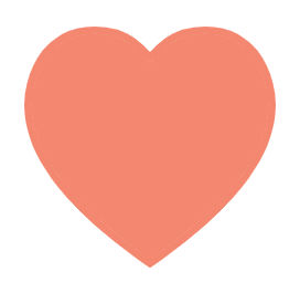 Peach heart graphic