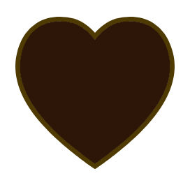 Chocolate-brown graphic heart
