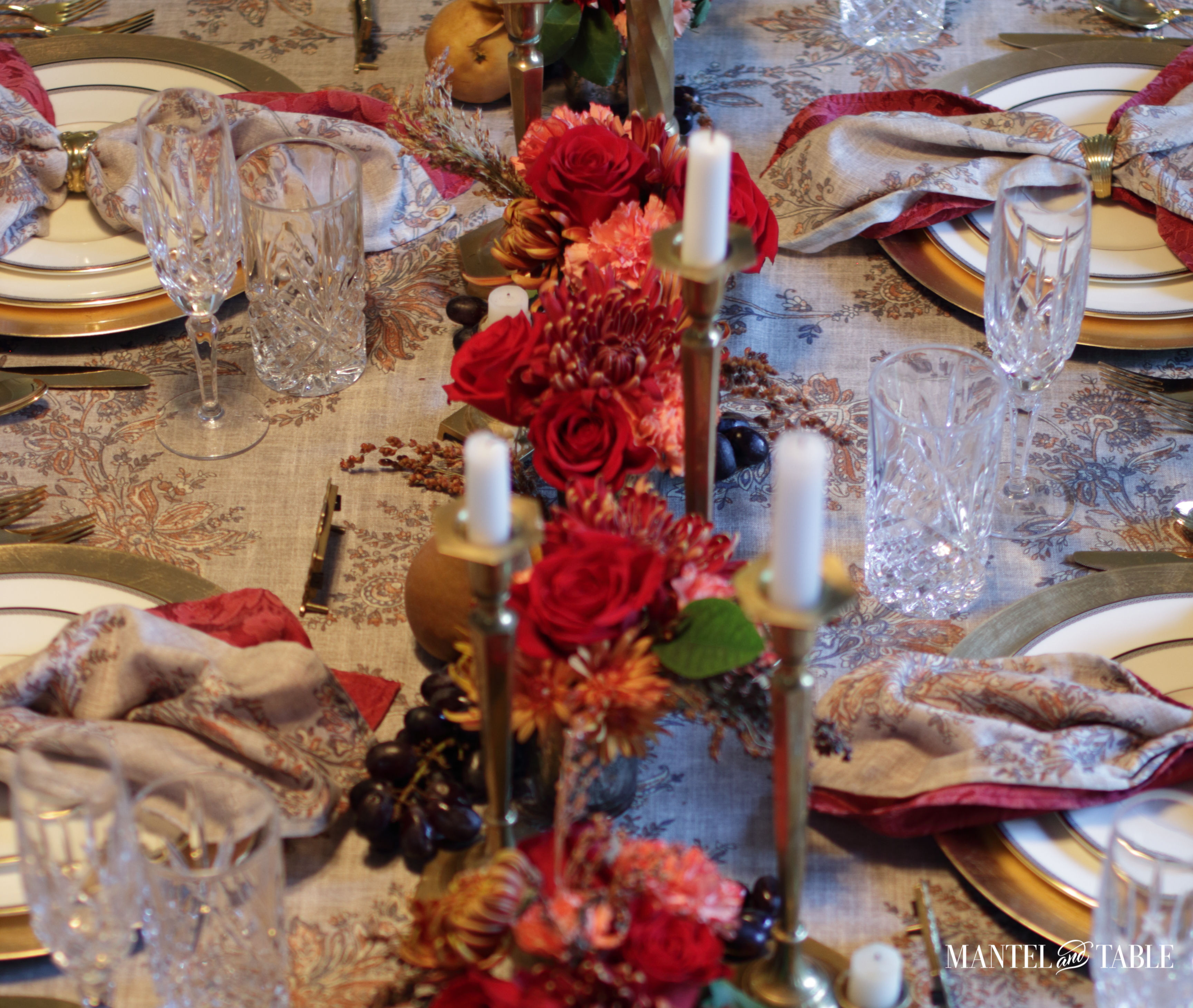 Thanksgiving Tablescape - full table closeup